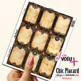 V25 Vieux papiers, bouquins et cadres : J'en voeux + carton à découper