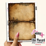 V25 Vieux papiers, bouquins et cadres : J'en voeux + carton à découper