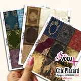 V25 Vieux papiers, bouquins et cadres : J'en voeux + carton à découper