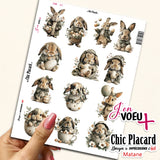 V28 Lapins : J'en voeux + Ensemble de 3 cartons à découper