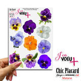 V32 Photos de fleurs - J'en voeux + autocollants découpés à la forme