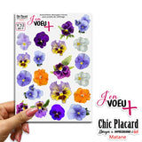V32 Photos de fleurs - J'en voeux + autocollants découpés à la forme