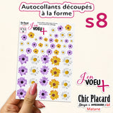 V32 Photos de fleurs - J'en voeux + autocollants découpés à la forme