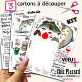 V39 La pêche : Ensemble de 3 cartons à découper J'en voeux +