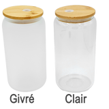 Verre 16oz avec couvercle en bambou imprimé sur demande