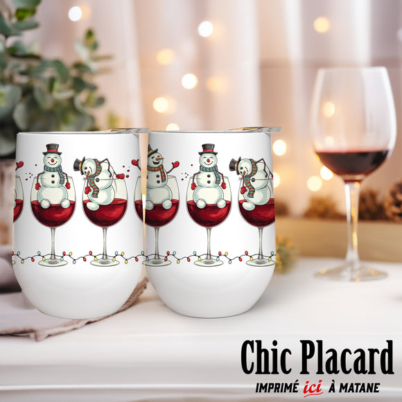 Bonhommes de neige sur le party - Verre 12oz en inox
