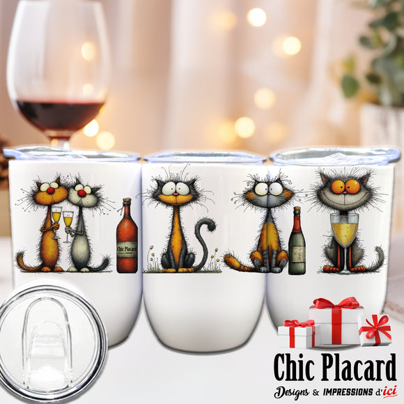 Chats alcoolo - Verre 12oz en inox