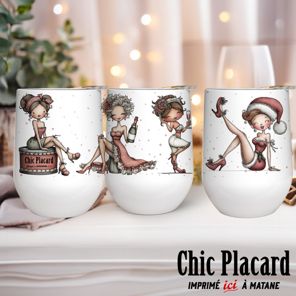 Pin-up du temps des fêtes - Verre 12oz en inox