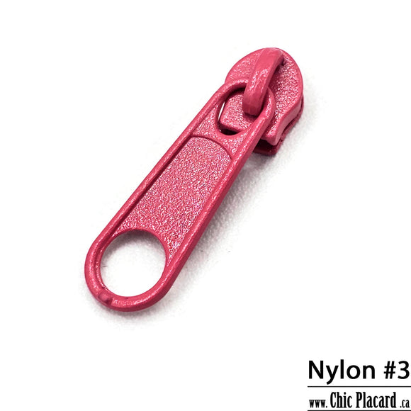 Rose fushia - Curseur pour zip nylon #3