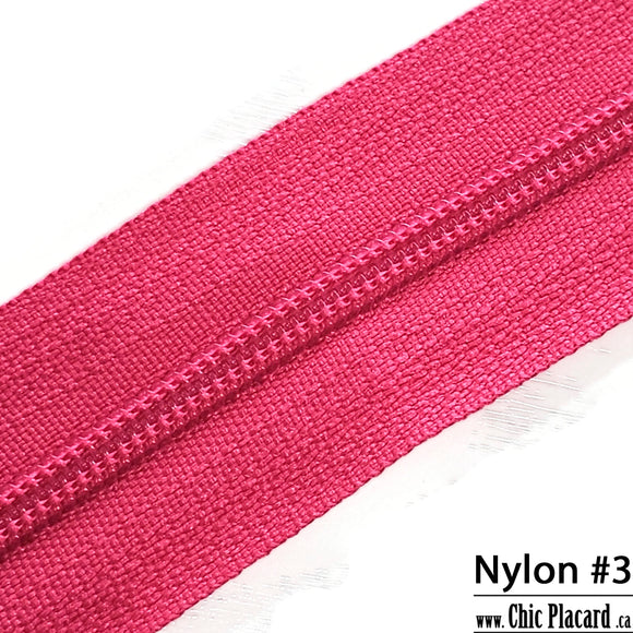 Rose fushia - Zipper Nylon #3 (au 1/2m)