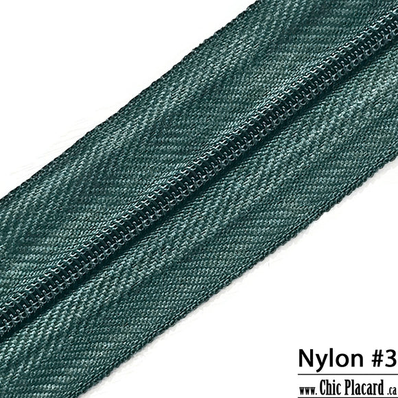 Vert sauge - Zipper Nylon #3 (au 1/2m)