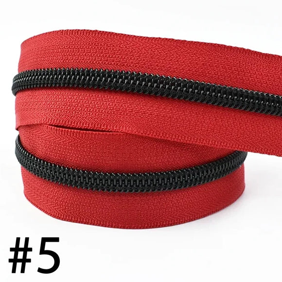 Rouge & noir - Zipper Nylon #5 (au 1/2m)