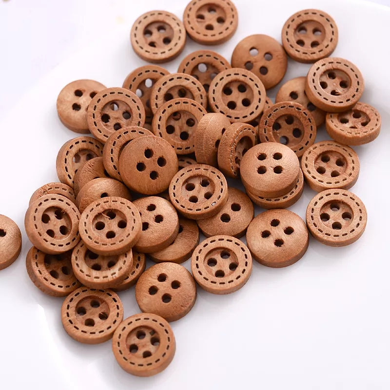 12mm 4-hole wooden button – Chic Placard