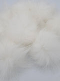 WHITE real fur pompom D101