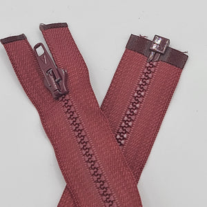 Separable Zipper-Plastic molded #5 - 60cm-24 inches-Brick red