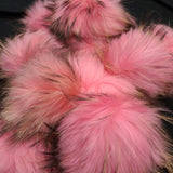 Real fur pompom PINK BALLOON GUM D10