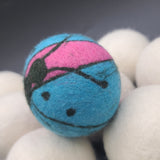 Decorated felted wool dryer ball (1 ball of your choice)