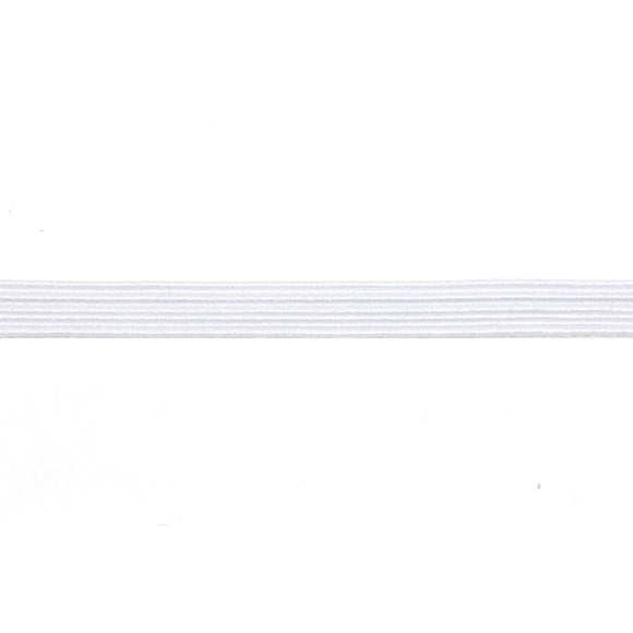 Élastique plat tissé - Blanc 6 mm (au 1/2m)
