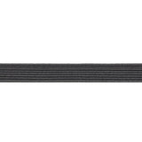 Braided flat elastic - Black 6 mm (at 1/2m)
