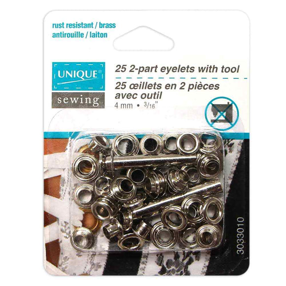 Eyelets in 2 pcs with tool 4mm (1⁄8″) - 25 pcs