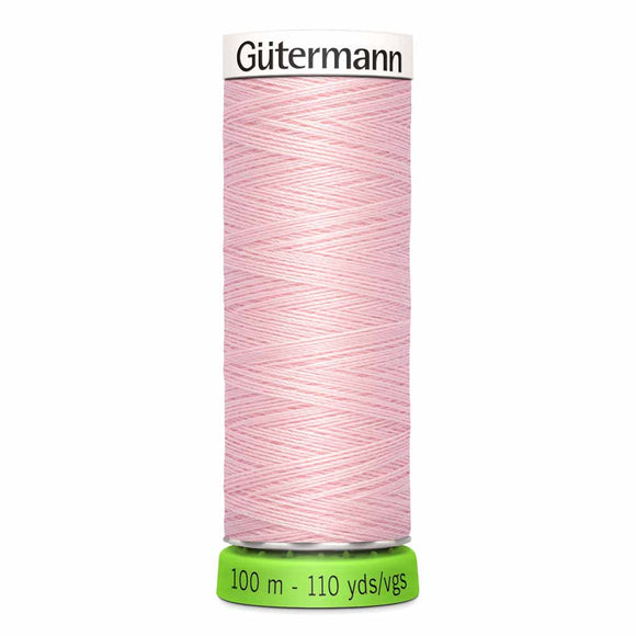 GUTERMANN TEX30 Fil de polyester tout-usage rPet (100% recyclé) 100m - Rose pâle