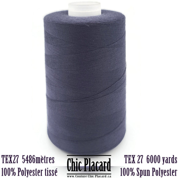 Fil de polyester tissé Tex27 5486m - Bleu raisin foncé 8166