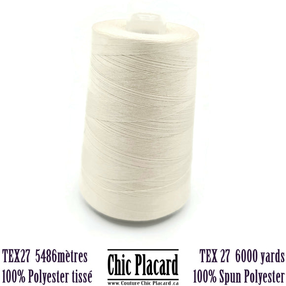Tex27 Woven Polyester Yarn 5486m - Ivory #8330