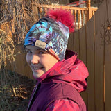 Tuque nocturnal garden flowers &amp; butterflies (to order/model of your choice)