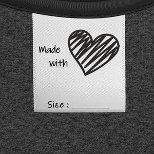 Made with heart 80 mm - Woven satin & Black.ink