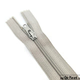 Closed end zipper - Nylon #3 - 25cm/10'' - Light gray 