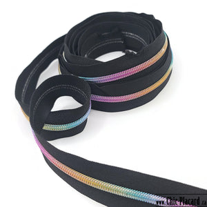 Noir & multicolore - Zipper Nylon #5 (au 1/2m)