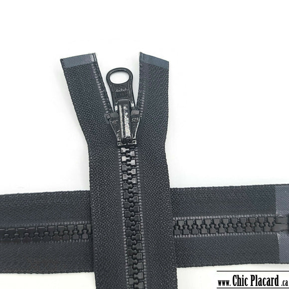 Reversible Separable Zipper - #5 Molded Plastic - 56cm-22inches - Black 