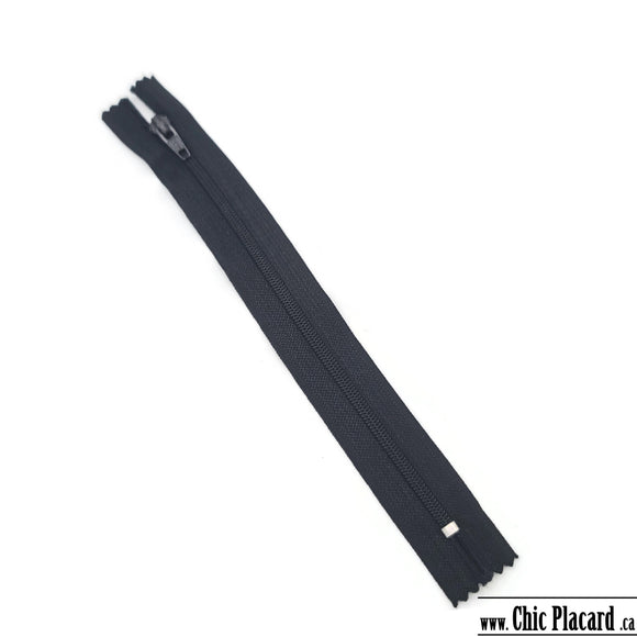 Zipper à bout fermé - Nylon #3 - 18cm/7'' - Noir