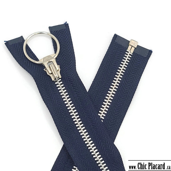 Zipper separable-Metal #5 - 60cm-24 inches-Dark navy blue