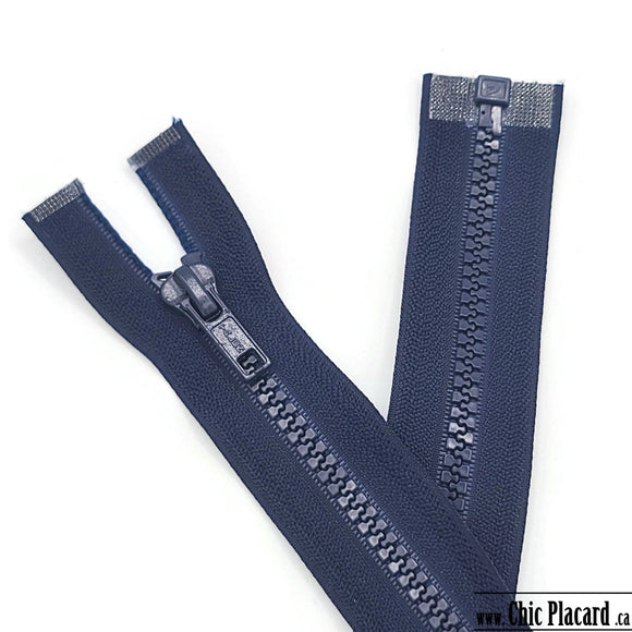 Zipper séparable - Plastique moulé #5 - 60cm-24pouces - Bleu nuit