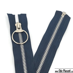 Zipper séparable - Métal #5 - 60cm-24pouces - Bleu profond