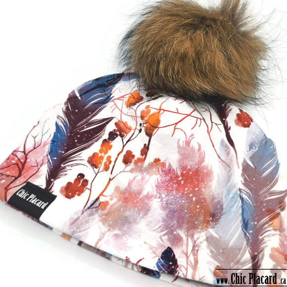 T259 Lined Beanie - Feathers (in stock!)  22 inches