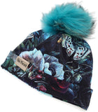 Floral mid-season beanie with folded brim (in stock)