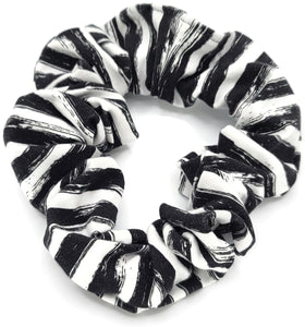 3 wraps scrunchie CP41 black with white stripes