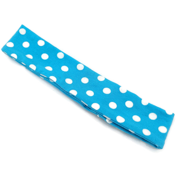 Blue polka dot headband
