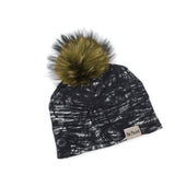 Scribbled black tuque (to order/choice of model)