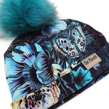 Tuque nocturnal garden flowers &amp; butterflies (to order/model of your choice)