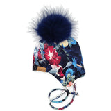 Summer garden floral blue tuque (on order/choice of model)