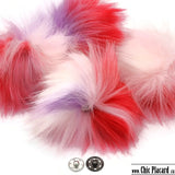 Synthetic pompom PINK WHITE RED PURPLE B44