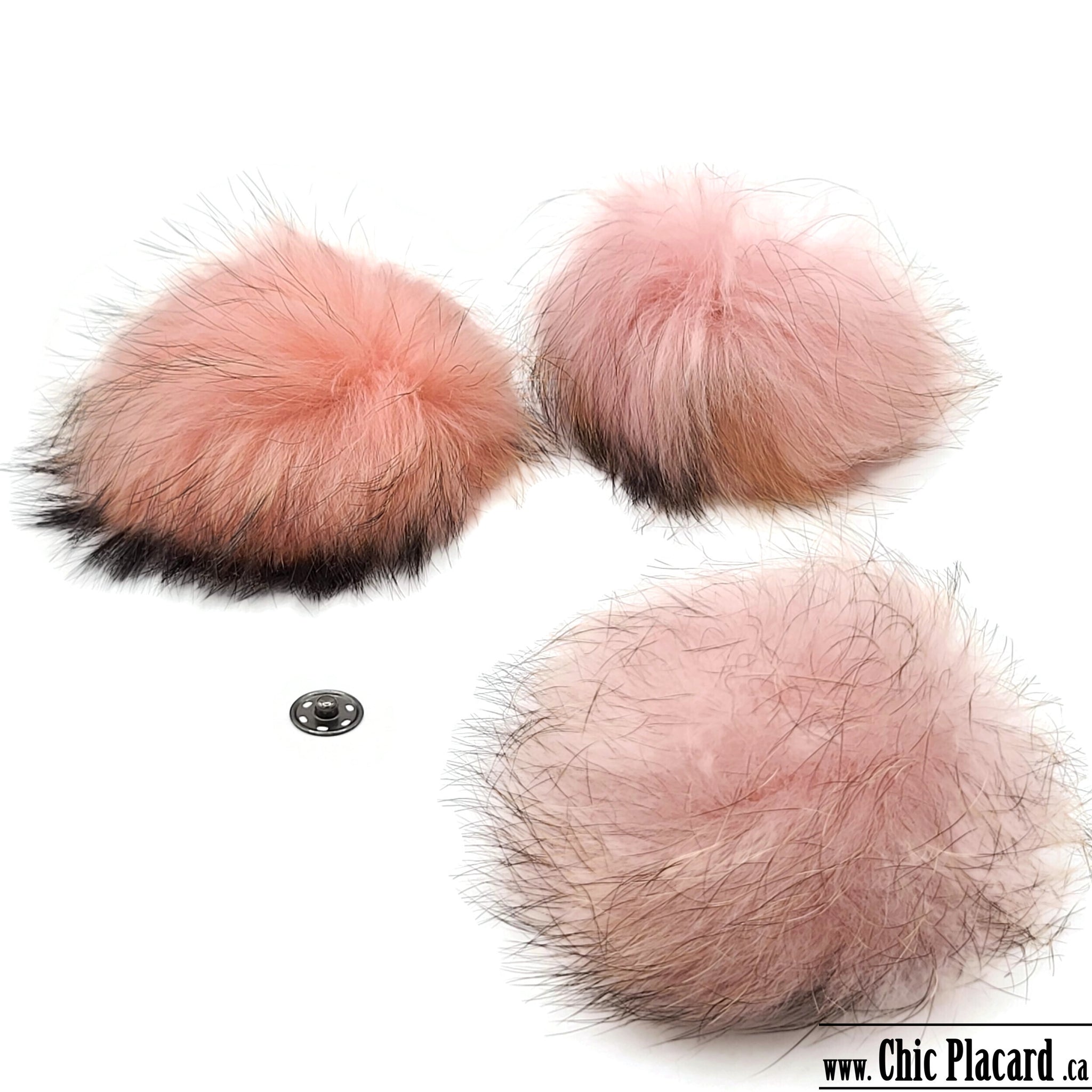 Pompon vraie fourrure ROSE BALLERINE D19