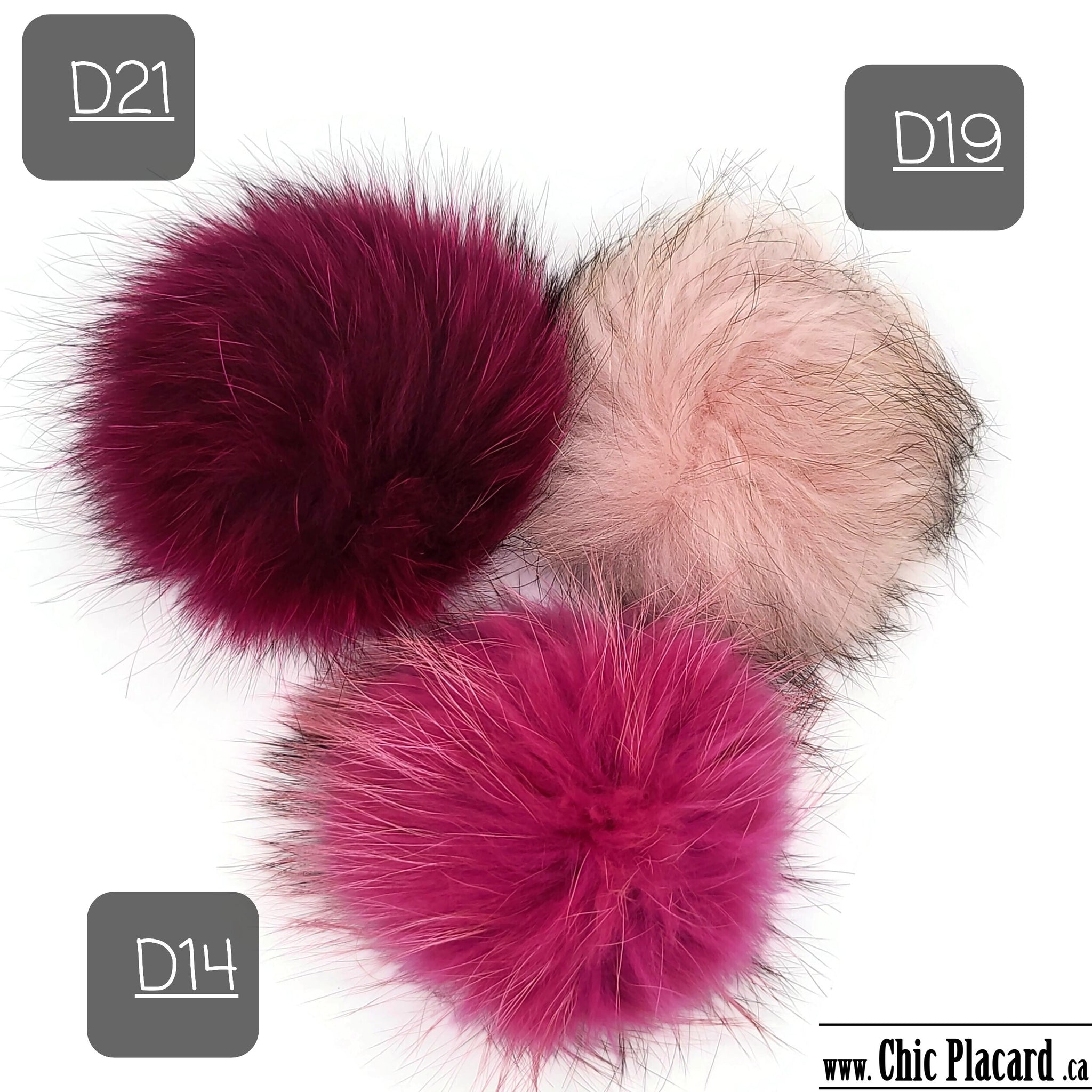Pompon vraie fourrure ROSE BALLERINE D19