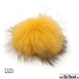 PAPAYA YELLOW real fur pompom D20