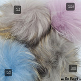 PALE BLUE real fur pompom with contrasting highlights S31