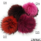 Aromatic and fleshy RED VIN real fur pompom D11