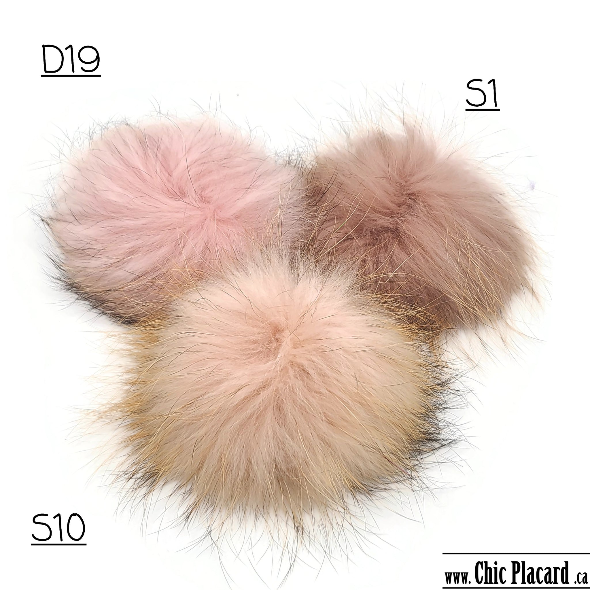 Pompon vraie fourrure ROSE BALLERINE D19